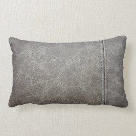 Cojín Lumbar Mirada de cuero gris elegante