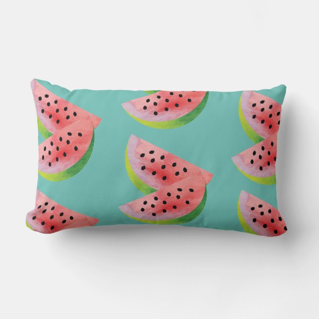 Cojín Lumbar Mitades de sandía rosadas (Anverso)