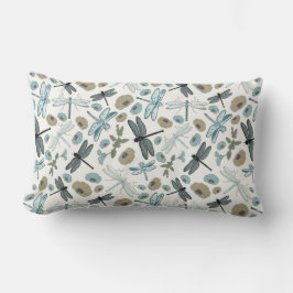 Cojín Lumbar Moda Dragonflies Flowers Patrón