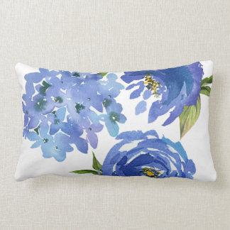Cojín Lumbar Moda Floral Azul Girona Peonies Hidrangeas