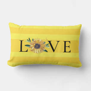 Cojín Lumbar Moda Girasol Amarillo dorado Amor