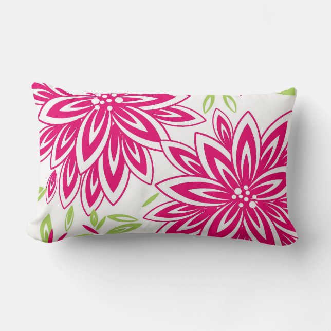 COJÍN LUMBAR MODA PILLOW_PRETTY 561 PINK/GREEN CALIENTE FLORAL (Anverso)