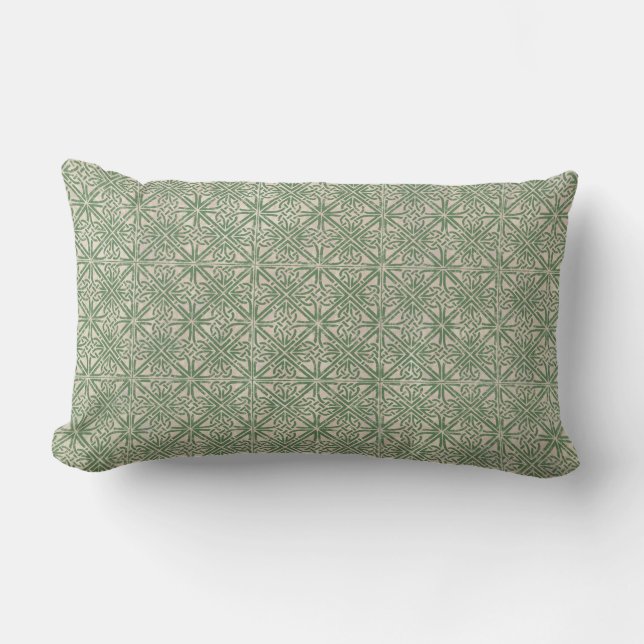 Cojín Lumbar Modelo céltico del verde del nudo (Anverso)