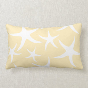 Cojín Lumbar Modelo de estrellas de mar en blanco y amarillo