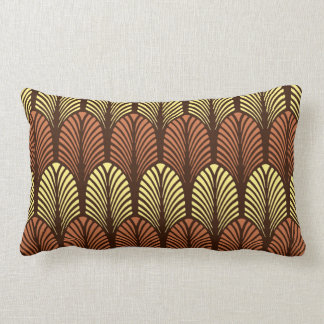 Cojín Lumbar Modelo de la pluma del art déco, Brown oscuro y