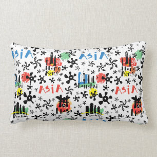Cojín Lumbar Modelo de los símbolos de Asia el