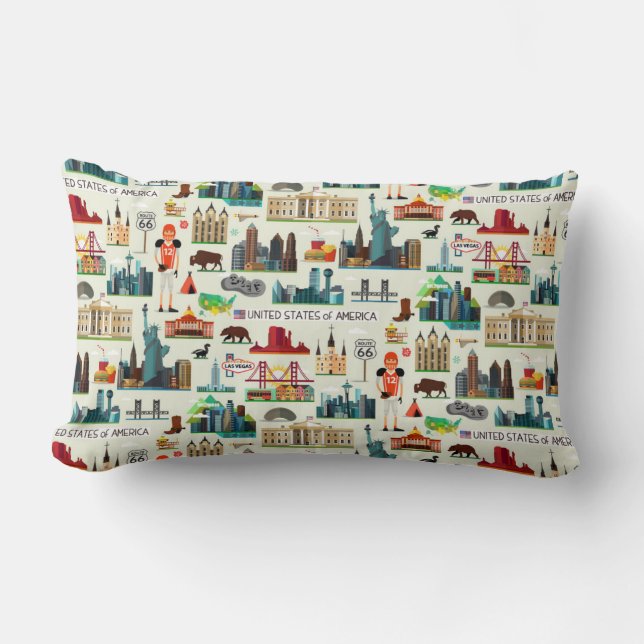 Cojín Lumbar Modelo de los símbolos de Estados Unidos (Anverso)