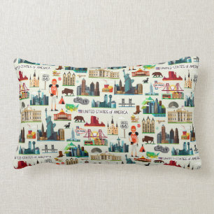 Cojín Lumbar Modelo de los símbolos de Estados Unidos
