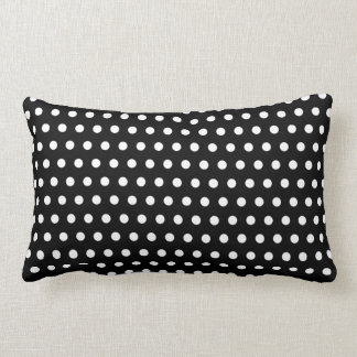 Cojín Lumbar Modelo de lunar blanco y negro. Manchado