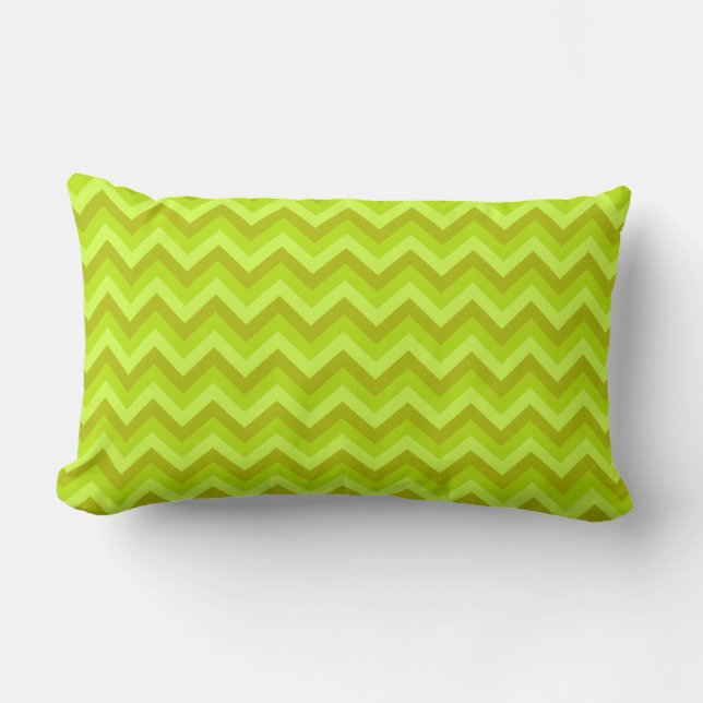 Cojín Lumbar Modelo de zigzag de la verde lima (Anverso)