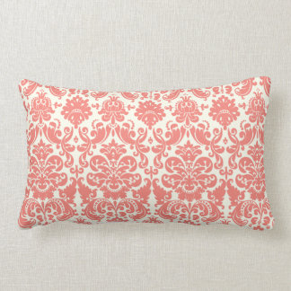 Cojín Lumbar Modelo elegante rosado y de marfil coralino del