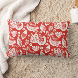 Cojín Lumbar Modelo escandinavo rojo del navidad con los