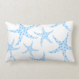 Cojín Lumbar Modelo manchado de las estrellas de mar en azul y