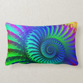 Cojín Lumbar Modelo psicodélico del azul del fractal