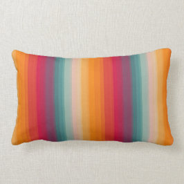 Cojín Lumbar Modelo rayado del arco iris retro