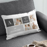 Cojín Lumbar Moden 3Collage Photo & Grey Best Family Gift<br><div class="desc">Moden 3Collage Photo & Grey Best Family Gift</div>