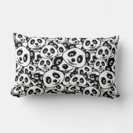 Cojín Lumbar Modern Black and White Cute Panda Bear Pattern