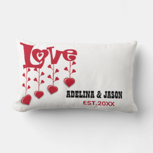 Cojín Lumbar Modern Love Custom Name Día de San Valentín 2025
