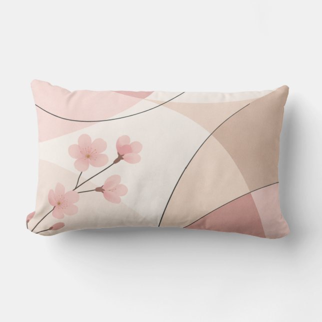 Cojín Lumbar Modern Sakura Minimalist Geometric Pillow (Anverso)