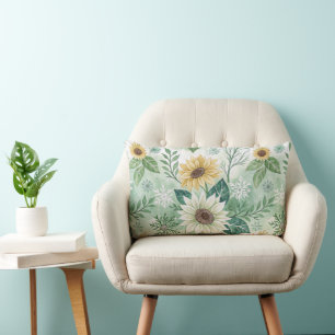 Cojín Lumbar Modern Sunflowers Winter pattern