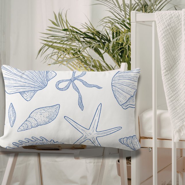 Cojín Lumbar Modern Under The Sea You Soon Blue Baby Shower (Subido por el creador)