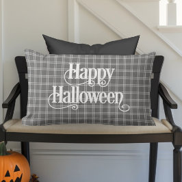 Cojín Lumbar Moderna casa de campo clásica plaid Happy Hallowee