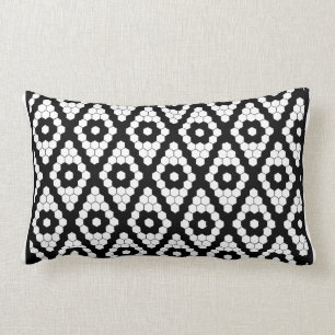 Cojín Lumbar Moderna casa de campo con mosaico hexagonal blanco