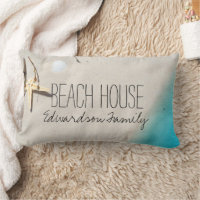 Moderna casa de playa con estrellas de mar monogra