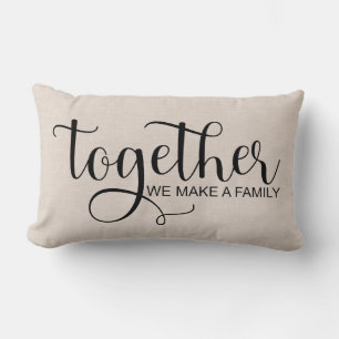 Cojín Lumbar Moderna familia Faux linen cita Lumbar Pillow