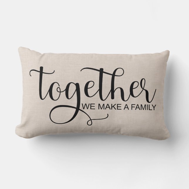 Cojín Lumbar Moderna familia Faux linen cita Lumbar Pillow (Anverso)