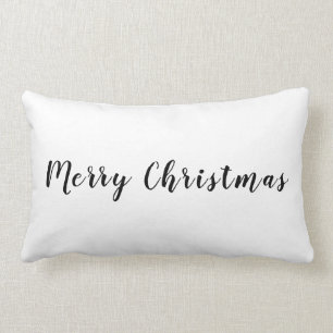 Cojín Lumbar Moderna Feliz Navidad Negro Texto Blanco