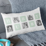 Cojín Lumbar Moderna foto de color mejor regalo para Hubby<br><div class="desc">Modern Collage Photo Mint Best Hubby Gift es una idea de regalo personalizada para los esposos que combina la belleza de un collage de fotos con el encanto de un marco de menta. Este regalo único está diseñado para mostrar los momentos más memorables que comparte la pareja, como su día...</div>