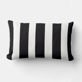 Cojín Lumbar Moderna Moda Black & White Striped trendy Elegant