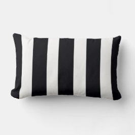 Cojín Lumbar Moderna Moda Black & White Striped trendy Elegant