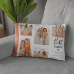 Cojín Lumbar Moderna red de fotos de los mejores amigos regalo<br><div class="desc">Cree su propia almohada de fotos de mejor amigo utilizando esta plantilla de cuadrícula de imágenes moderna. Simplemente suba tus propias fotografías y personalizar el texto. Presentando el título 'Mejores Amigos', una cita de amistad y nombres. El bonito corazón y el fondo pueden cambiarse a cualquier color. Esta almohada bestial...</div>
