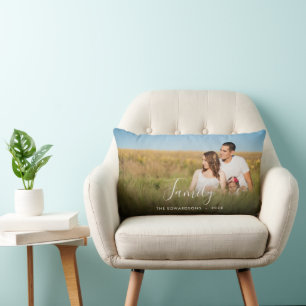 Cojín Lumbar Moderna y elegante foto de familia con guión