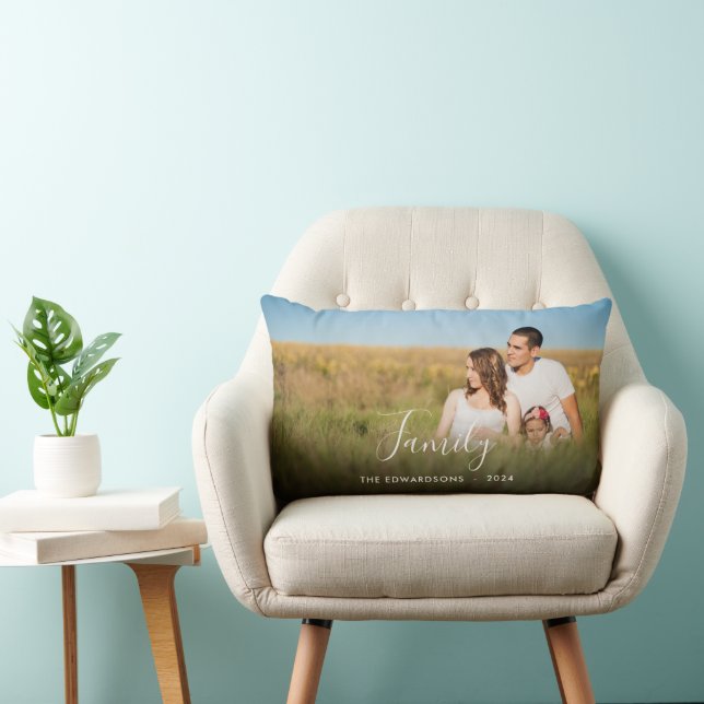 Cojín Lumbar Moderna y elegante foto de familia con guión (Silla)