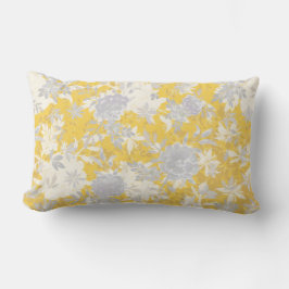 Cojín Lumbar Moderna y elegante mostaza Gris Amarillo Floral Ma