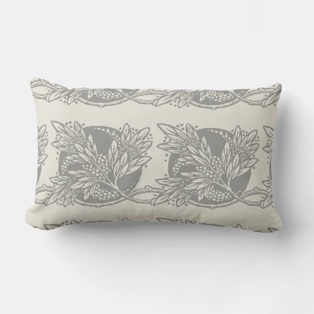 Cojín Lumbar Modernidad Art Nouveau Sobriedad floral (Anverso)