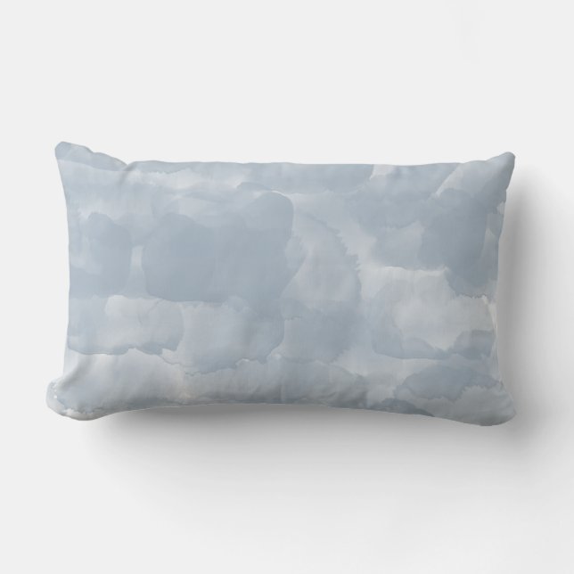 Cojín Lumbar Moderno brote de color azul turbio (Anverso)