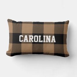 Cojín Lumbar moderno cheque de búfalo negro tan negro