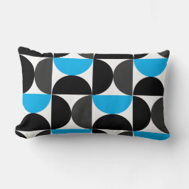 Cojín Lumbar Moderno de mediados de siglo negro azul y gris