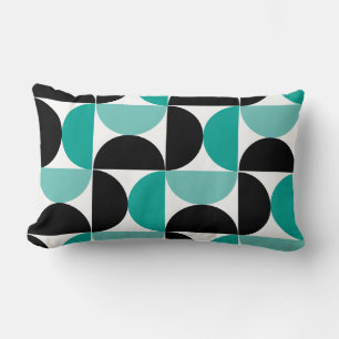 Cojín Lumbar Moderno de mediados de siglo Negro blanco y menta