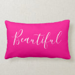 Cojín Lumbar Moderno, minimalista y moderno<br><div class="desc">Luminosa almohada moderna minimalista y moderna de moda con el texto "Hermoso" en letra elegante. Puede conservar el texto o escribir su propio texto personalizado.</div>