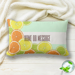 Cojín Lumbar Moderno Mint Green Citrus Fruit Slices