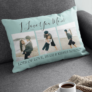 Cojín Lumbar Moderno personalizado Te quiero mamá 3 Fotos