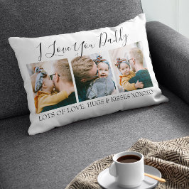 Cojín Lumbar Moderno personalizado Te quiero papá | 3 Fotos