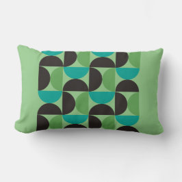 Cojín Lumbar Moderno, verde marrón y turquesa de mediados de si