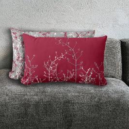 Cojín Lumbar Moderno y elegante resumen de flores de gris sobre