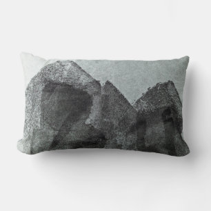 Cojín Lumbar moderno y fresco Resumen pintura negra Diseño artí